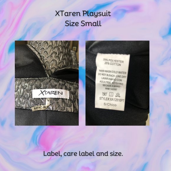 Gorgeous silver. self embossed playsuit. Size Small. - Picture 7 of 7